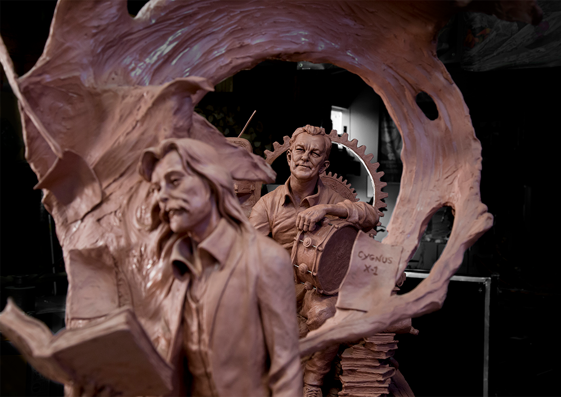 Artist renditions of Neil Peart memorial sculptures