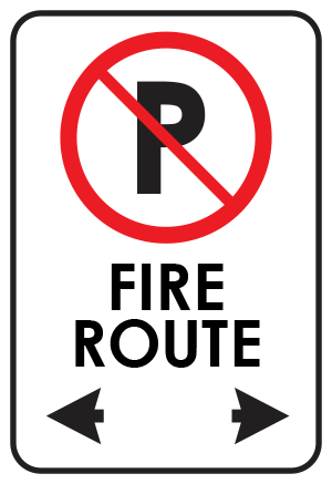 Fire route sign