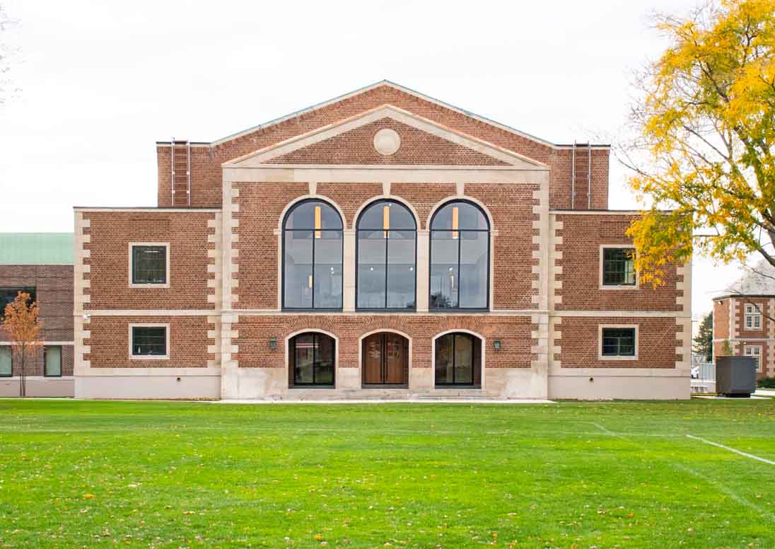 Ridley College - modern red brick building with large windows