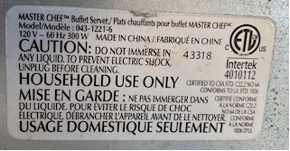 Household Use Only Label