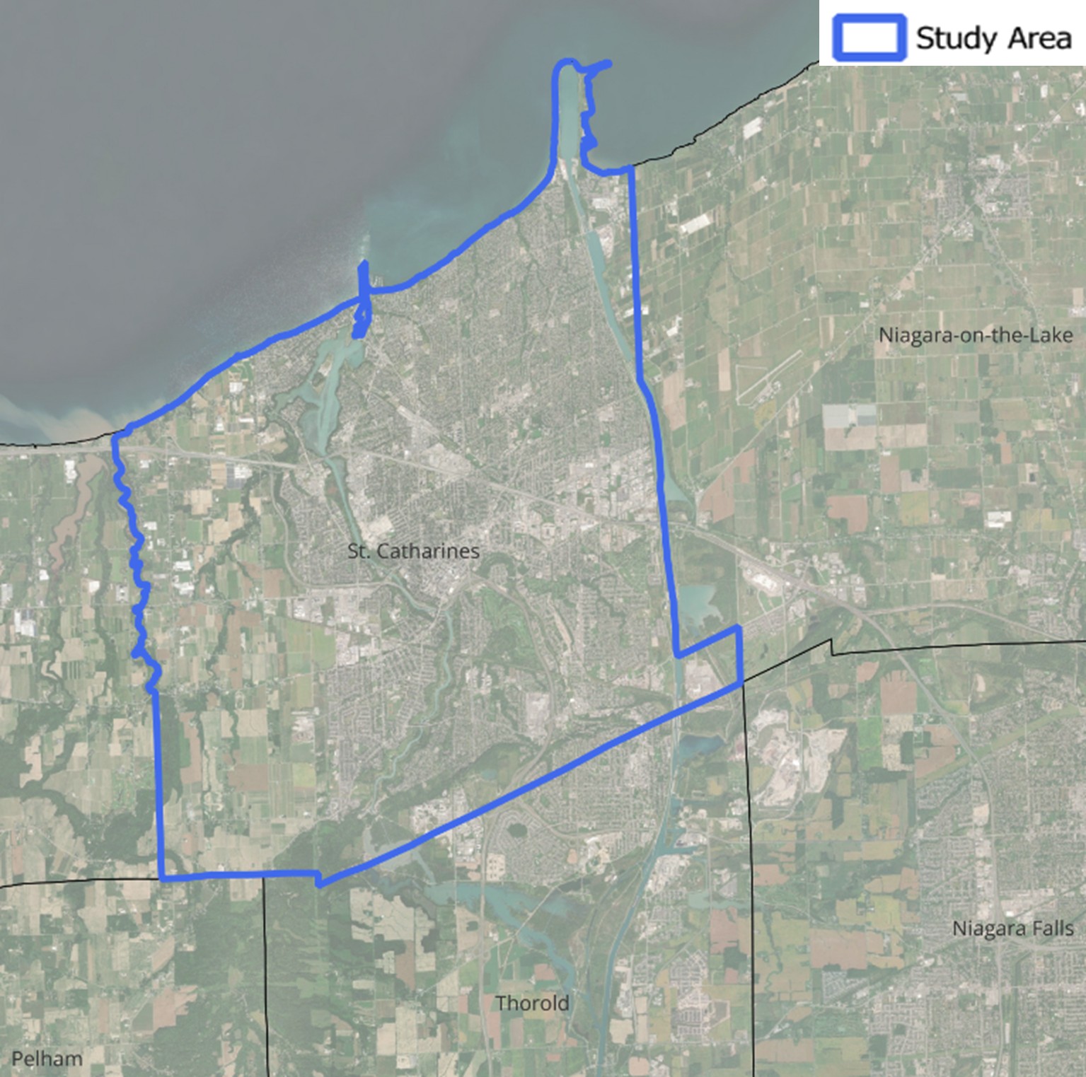 Picture of map showing study area