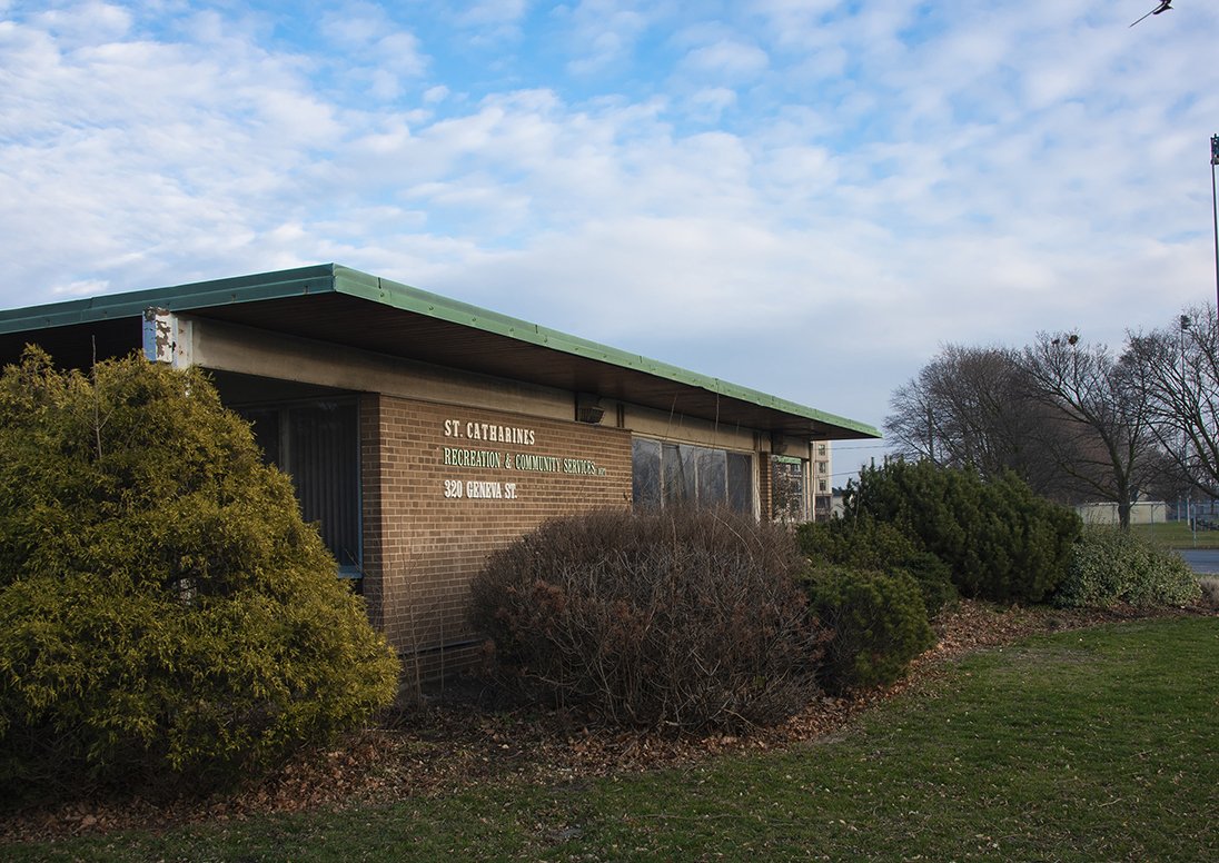 Exterior of one-storey administration building at 320 Geneva Street