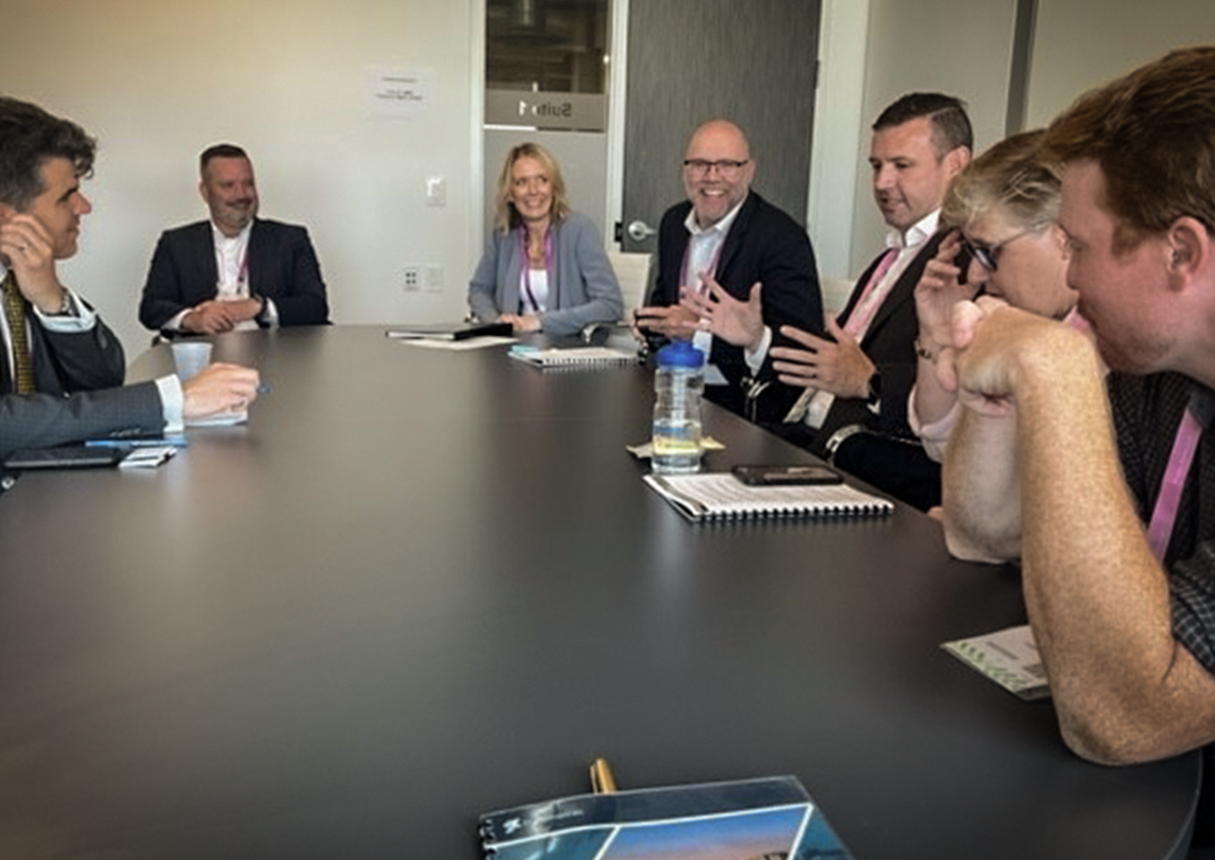 St. Catharines city officials sitting around a table discussing priorities.