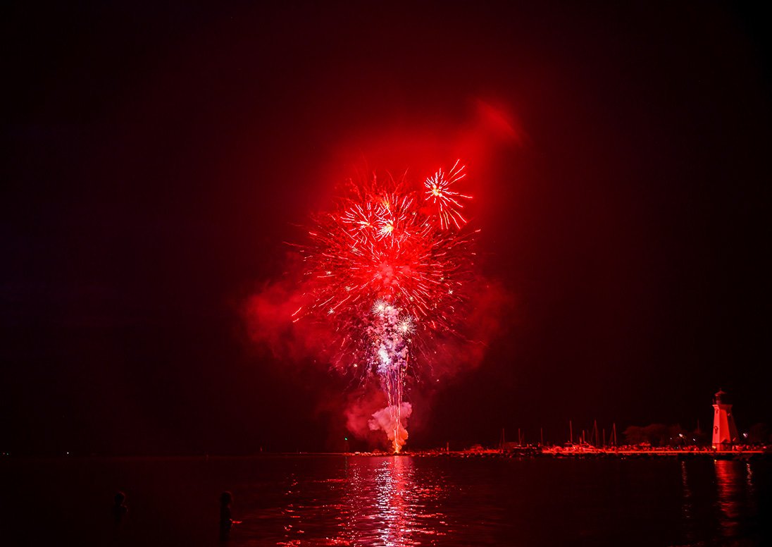 a burst of fireworks in the sky