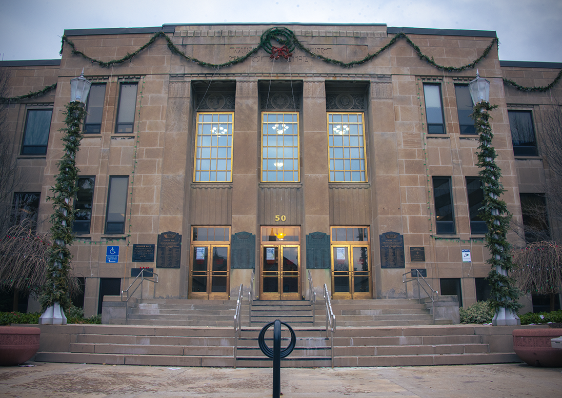 City hall at christmas