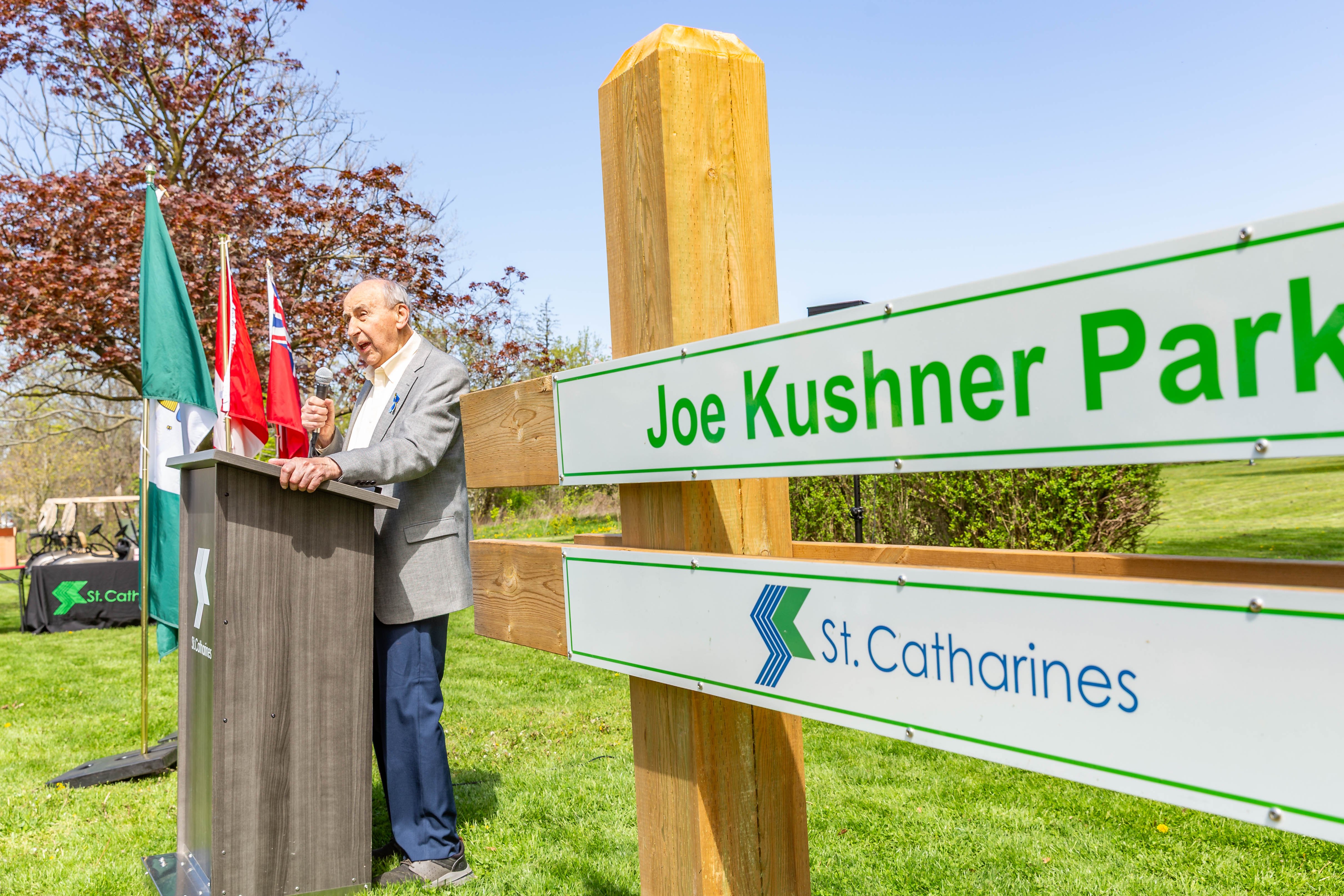 City cuts ribbon on Joe Kushner Park in honour of longest-serving St. Catharines councillor