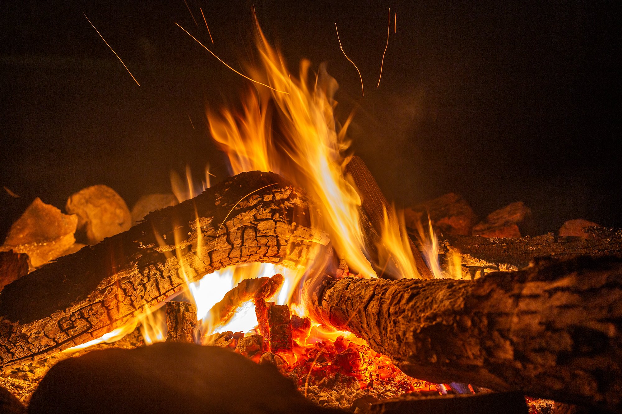 Open air burning.
