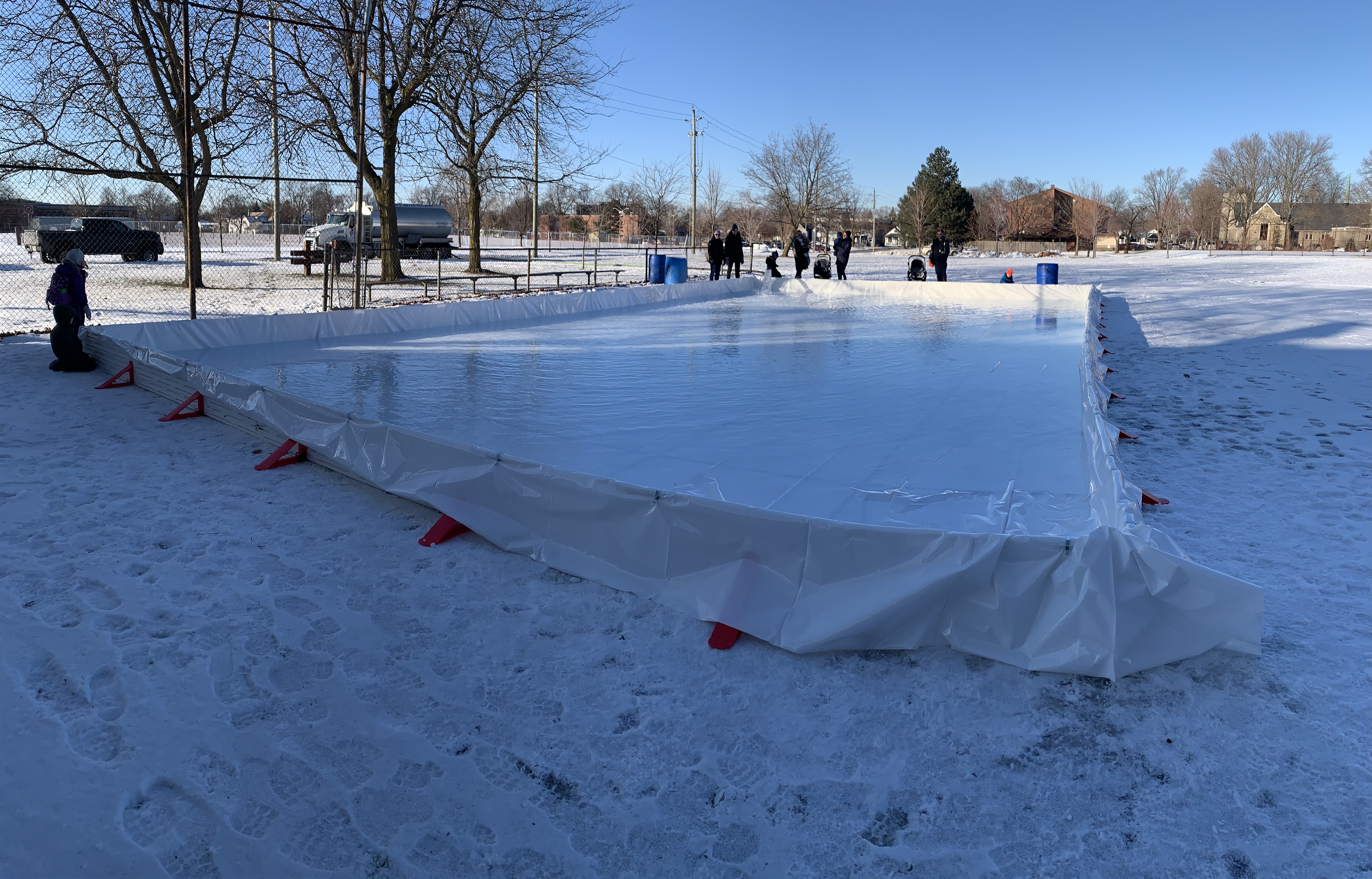 Outdoor rink.