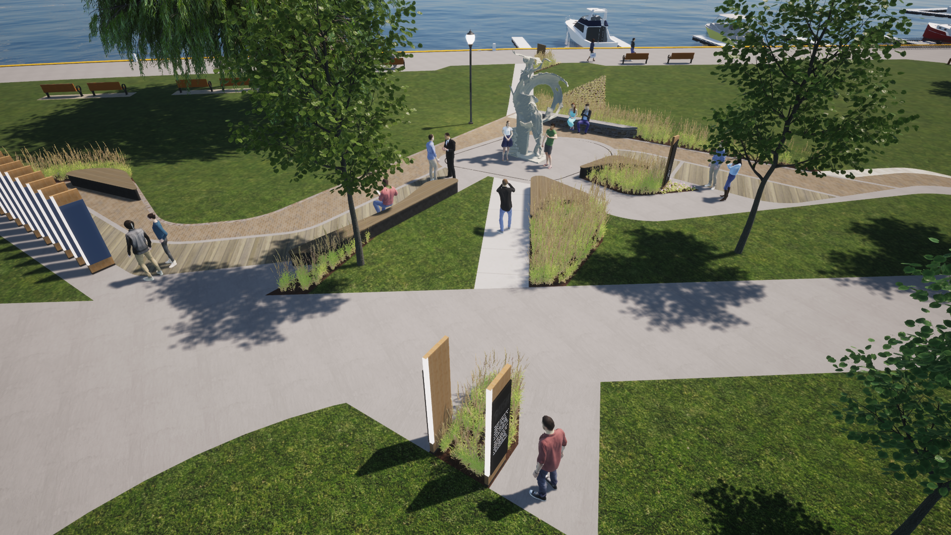 Artist rendering of site of Neil Peart Memorial at Lakeside Park
