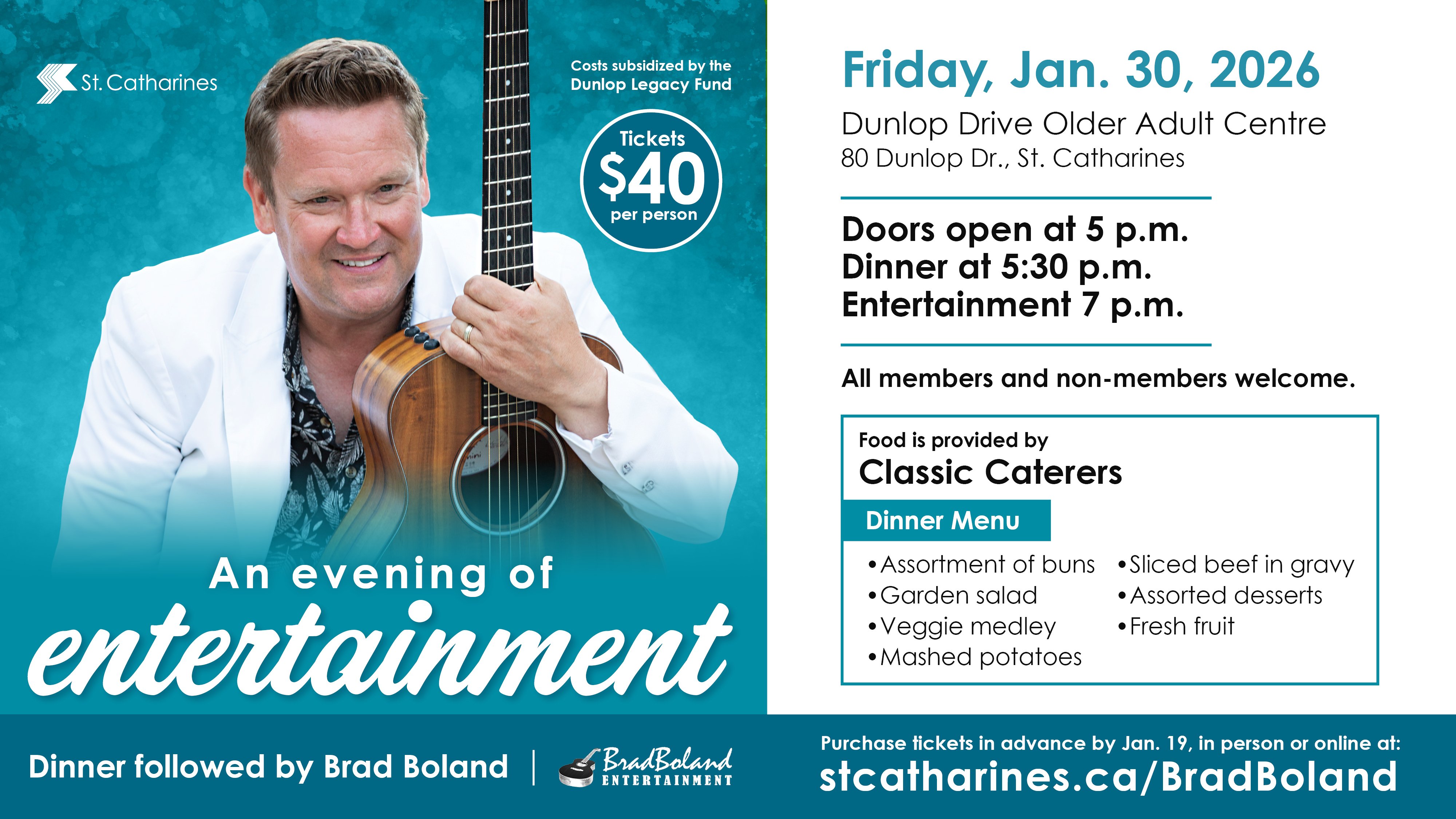 Brad Boland Evening of Entertainment graphic