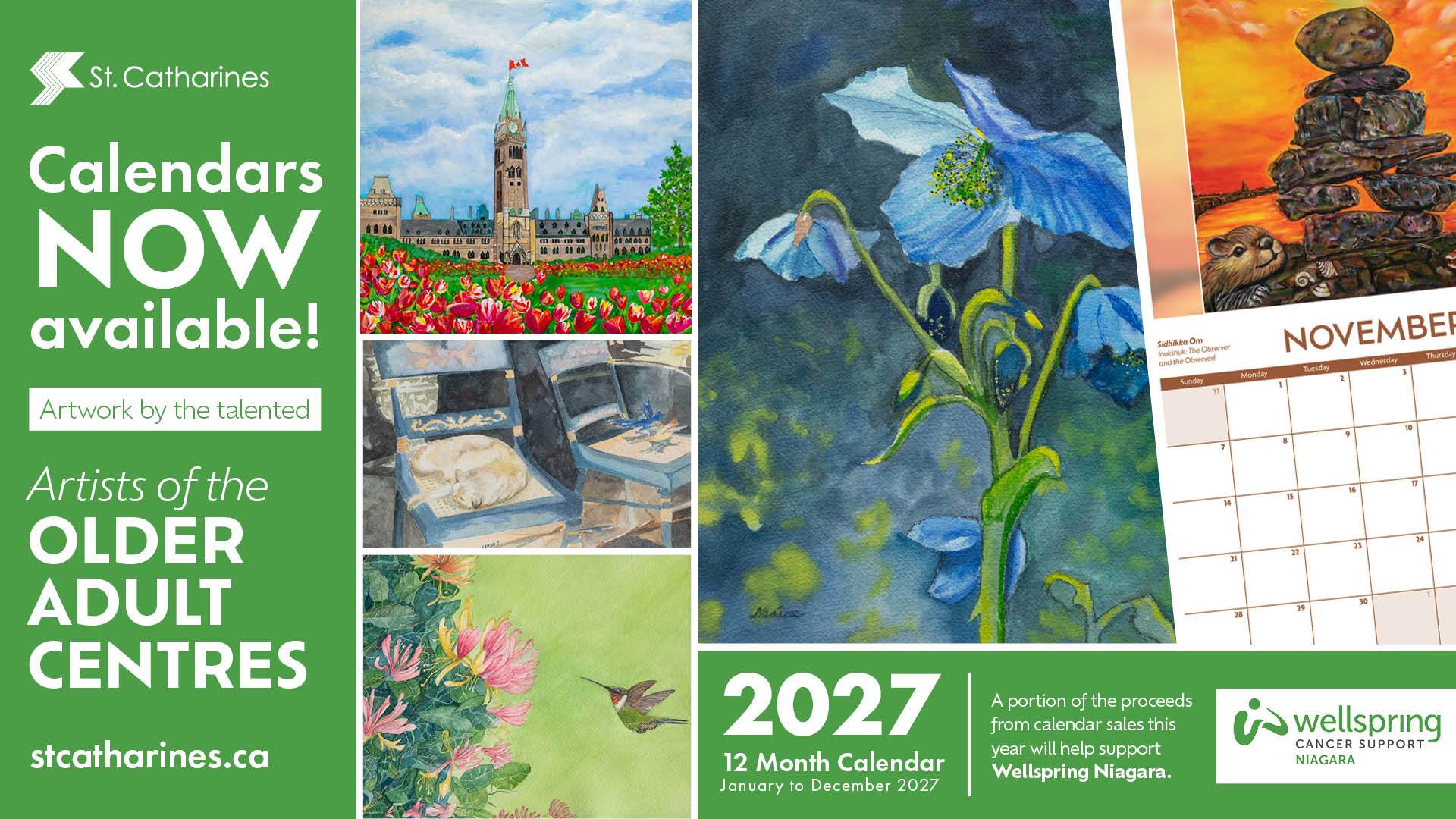The 2027 Calendar featuring art by the Centre's artists