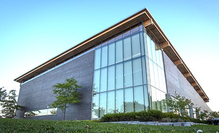 The exterior of the aquatics centre