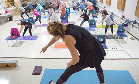 Woman leading an exercise class