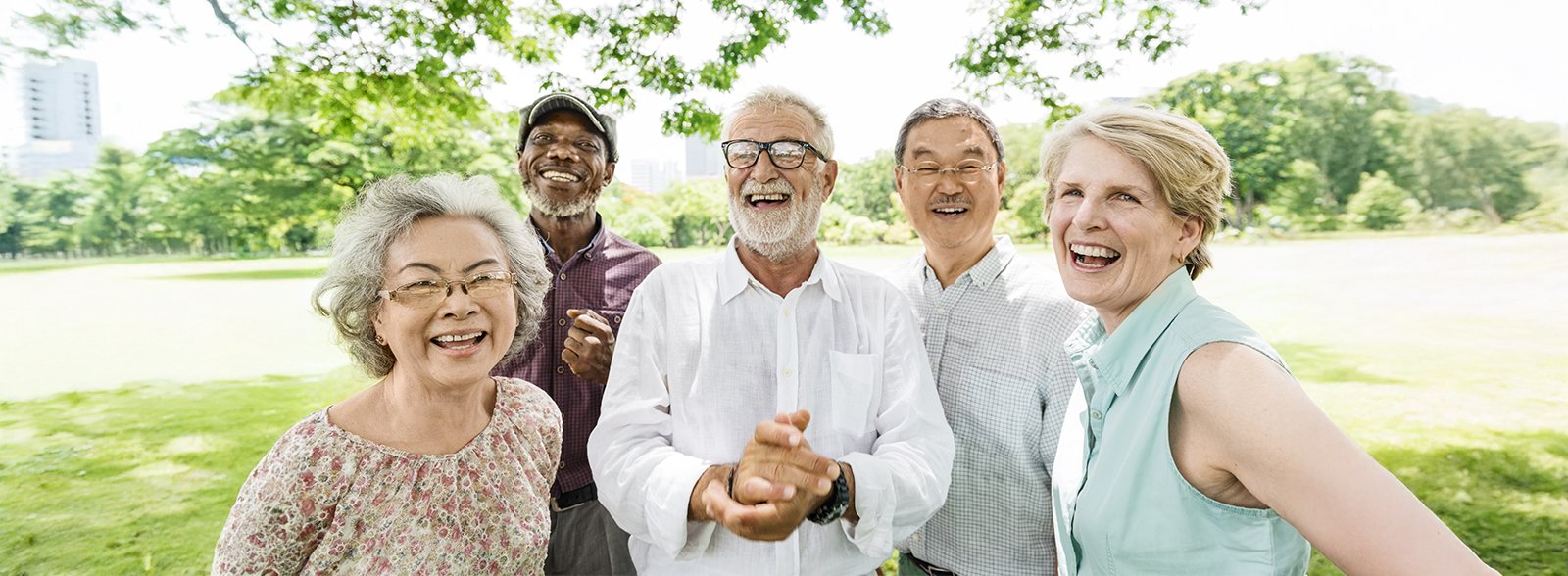 A diverse group of older adults.
