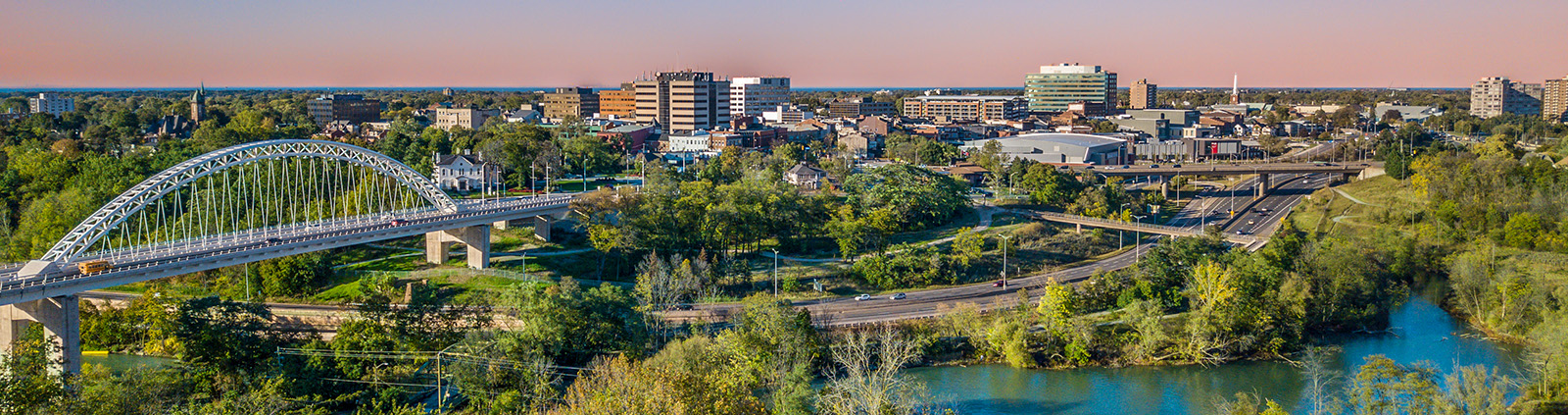 Downtown St. Catharines at sunset