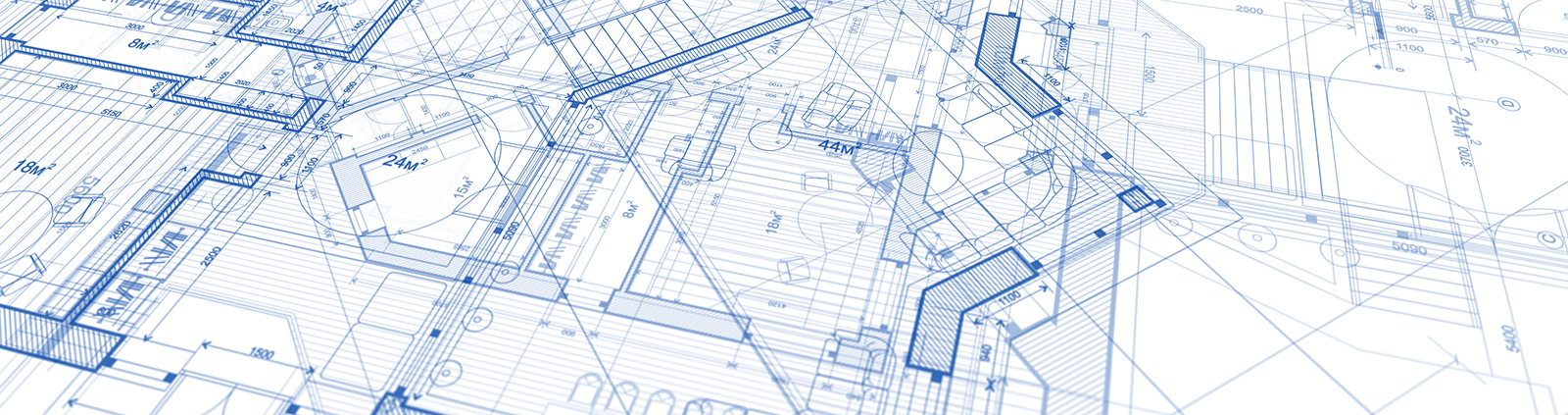 A blueprint of a large facility