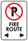 Fire route sign