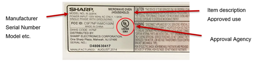 Appliance approved for use in Canada